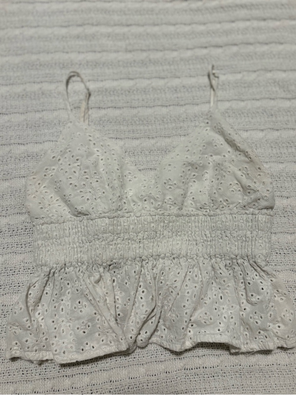 White cropped baby girl top